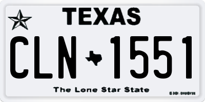 TX license plate CLN1551