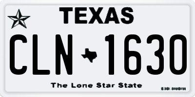TX license plate CLN1630