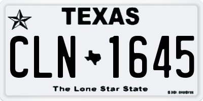 TX license plate CLN1645