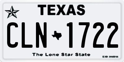 TX license plate CLN1722