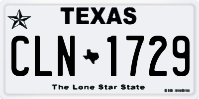 TX license plate CLN1729