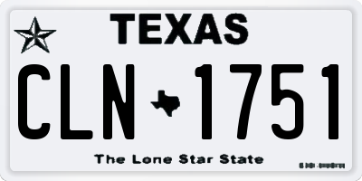 TX license plate CLN1751