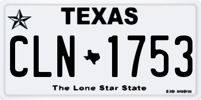 TX license plate CLN1753