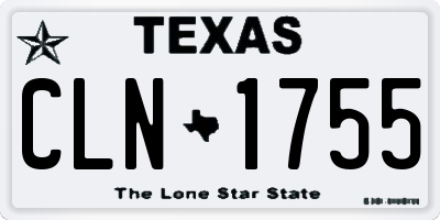 TX license plate CLN1755