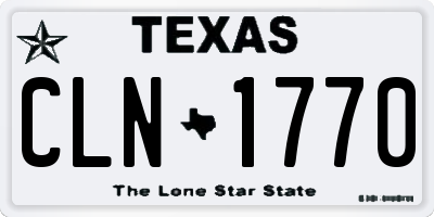TX license plate CLN1770
