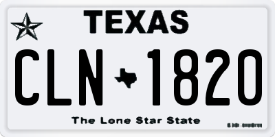 TX license plate CLN1820