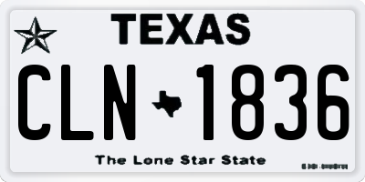 TX license plate CLN1836