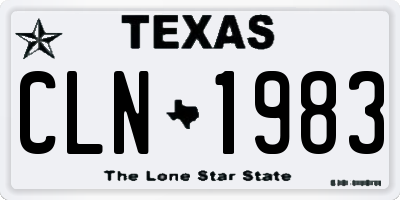 TX license plate CLN1983