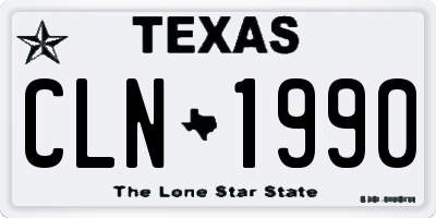 TX license plate CLN1990