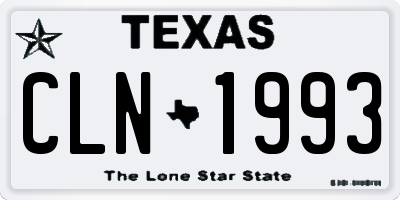 TX license plate CLN1993
