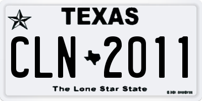 TX license plate CLN2011