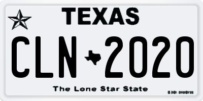 TX license plate CLN2020