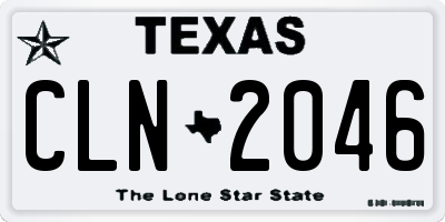 TX license plate CLN2046