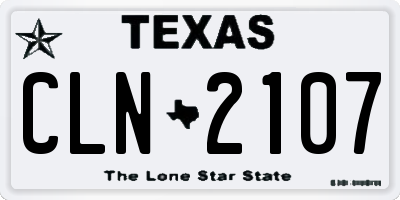 TX license plate CLN2107