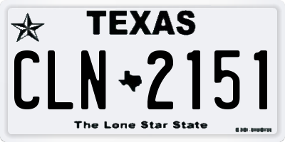 TX license plate CLN2151