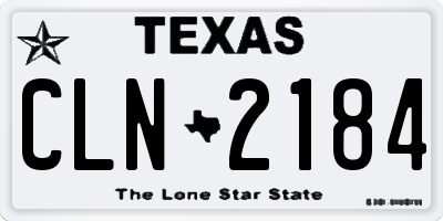 TX license plate CLN2184