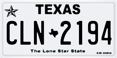 TX license plate CLN2194