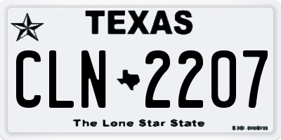 TX license plate CLN2207