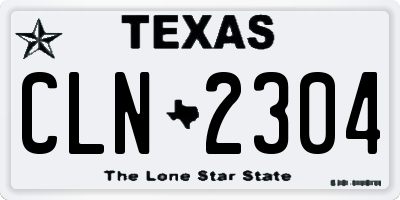 TX license plate CLN2304