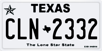TX license plate CLN2332