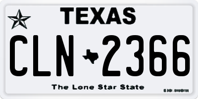 TX license plate CLN2366