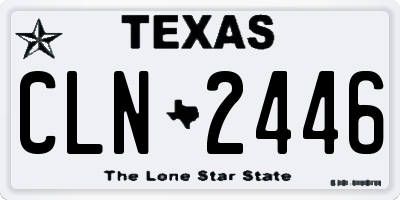 TX license plate CLN2446