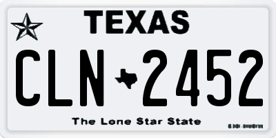 TX license plate CLN2452