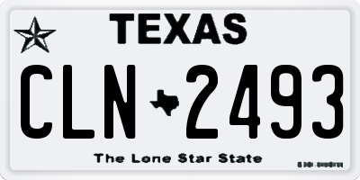 TX license plate CLN2493