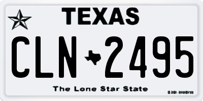 TX license plate CLN2495
