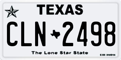TX license plate CLN2498