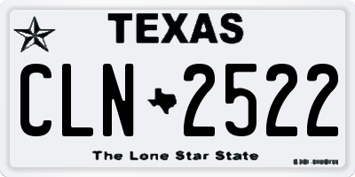 TX license plate CLN2522