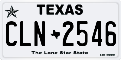 TX license plate CLN2546