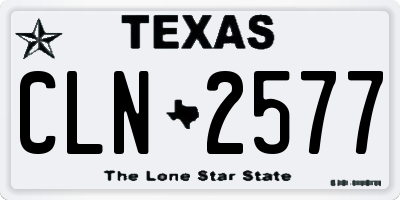 TX license plate CLN2577