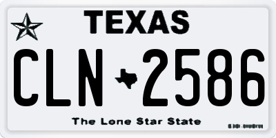 TX license plate CLN2586