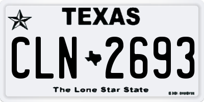 TX license plate CLN2693