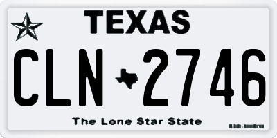 TX license plate CLN2746