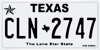 TX license plate CLN2747