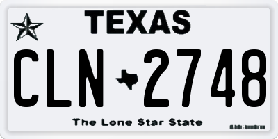 TX license plate CLN2748