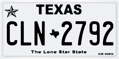 TX license plate CLN2792