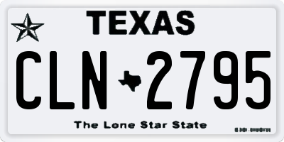 TX license plate CLN2795