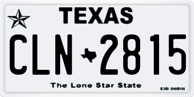 TX license plate CLN2815