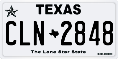 TX license plate CLN2848