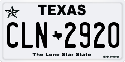 TX license plate CLN2920