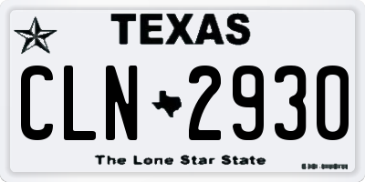 TX license plate CLN2930