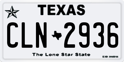 TX license plate CLN2936