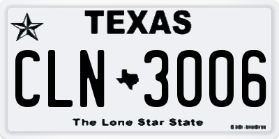TX license plate CLN3006