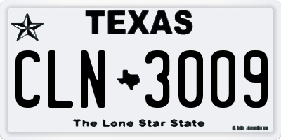 TX license plate CLN3009
