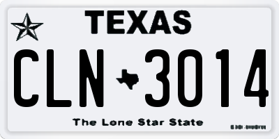 TX license plate CLN3014