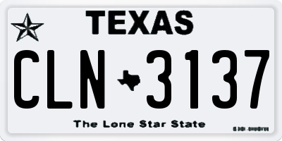 TX license plate CLN3137