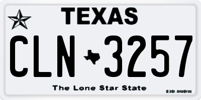 TX license plate CLN3257